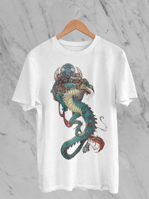 Grif Dragon Baskılı Kadın T-Shirt