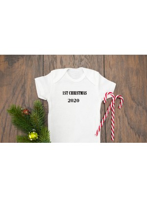 Limon Christmas 2020 Baskılı Beyaz Bebek Zıbın Uzun Kollu Body