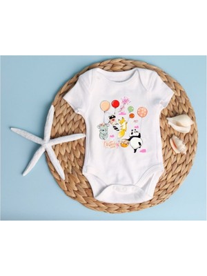 Limon Doğum Günü Beyaz Bebek Zıbın Body