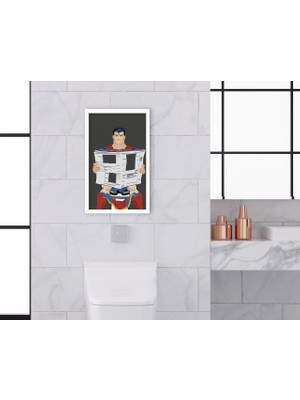 Bk Gift Banyo Tuvalet Dekoratif Ahşap Beyaz Çerçeveli Tablo-4