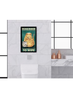 Bk Gift Banyo Tuvalet Dekoratif Ahşap Siyah Çerçeveli Tablo-13