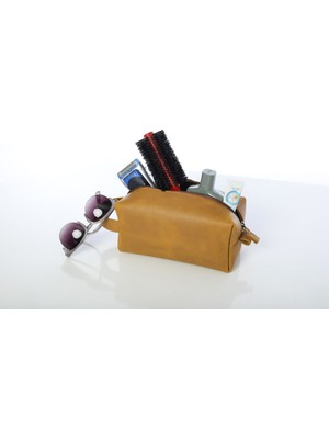 Dailytech  Deri Seyehat Spor Kişisel Bakım Çantası