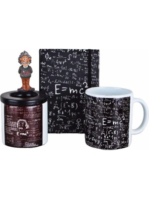 Hediyekanalı  Einstein Biblolu Kalemlik Einstein Temalı Defter Einstein Kupa