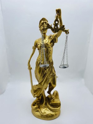 Myk Adaletin Simgesi Adalet Kadın Terazisi Themis Adalet Heykeli Siyah Eskitme