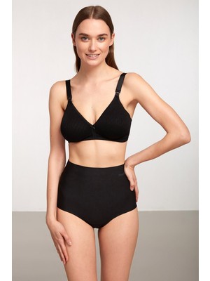 Kom Kadın Mikro Dikişsiz Izsiz Yüksek Bel  Rosalinda Külot 2 Li Siyah 36-42