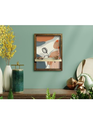 BK Doğal Masif Ahşap Çerçeveli Tablo Duvar Rafı-16