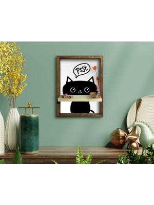 BK Doğal Masif Ahşap Çerçeveli Tablo Duvar Rafı-9