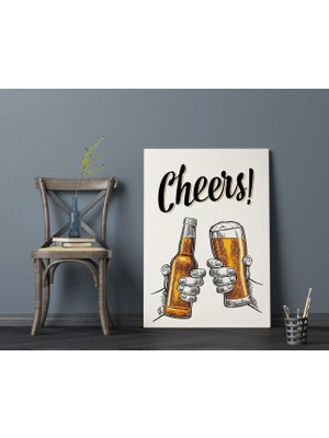BK Cheers Tasarımlı Kanvas Tablo 70X100CM-1