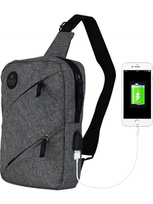 My Valice Smart Bag Usb'li Çapraz Göğüs Çantası 1504 Gri
