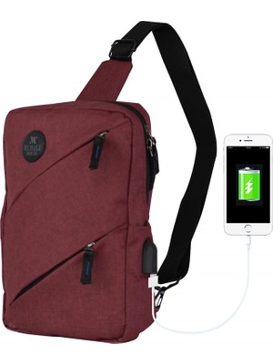 My Valice Smart Bag Usb'li Çapraz Göğüs Çantası 1504 Bordo