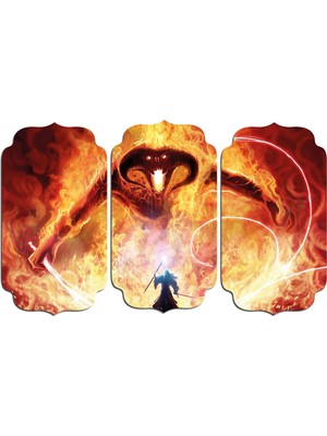 Renkselart Yüzüklerin Efendisi Gandalf Balrog Mdf Tablo 3039