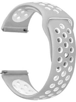 Caseart Samsung Galaxy Watch Uyumlu 46MM (22MM) Silikon Kordon Gümüş-Gri