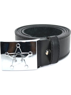 Trend Deri Özel Güvenlik Kemeri 4.5 cm Security Belt