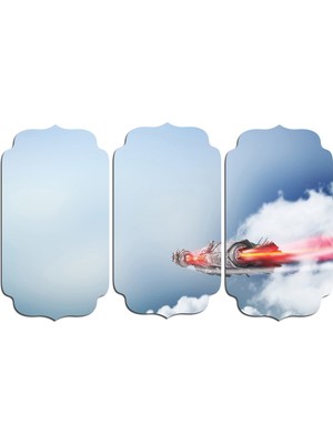 Renkselart Uzay Roket Mdf Tablo 0912 (Model D)