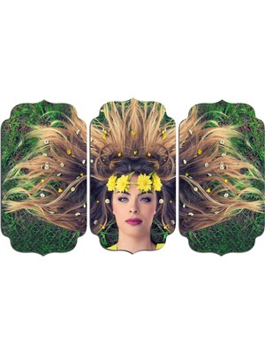 Renkselart Kadın Saç Modeli Kuaför Mdf Tablo 1020 (Model D)