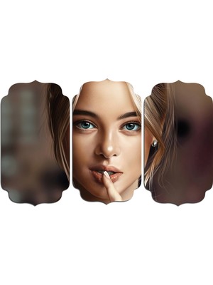 Renkselart Kadın Saç Modeli Kuaför Mdf Tablo 1042 (Model D)