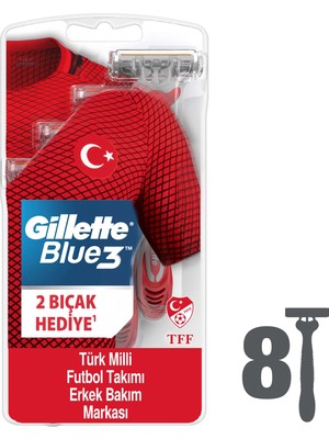 Gillette Blue3 8'li Milli Takım Özel Paketi Tıraş Bıçağı