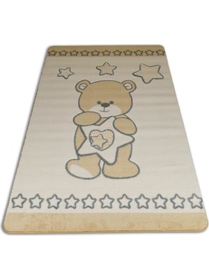 Confetti Baby Set Star Bear 120X180 Bej Oymalı Çocuk Halısı