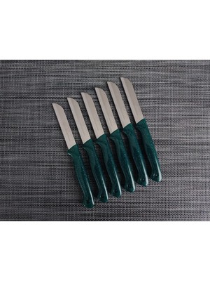 Solingen Meyve Bıçağı 6'lı Simli Yeşil
