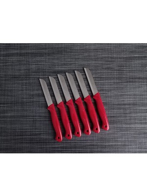 Solingen Meyve Bıçağı 6'lı Simli Kırmızı