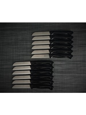 Solingen 12'li Meyve Bıçağı Seti Paslanmaz Çelik Siyah Renk Üstün Kalite