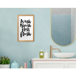 Bk Home Wash Brush Floss Flush Dekoratif Retro Ahşap Tablo-1