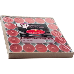 Ekonomik Tealight  Mum Kırmızı 50'li Paket