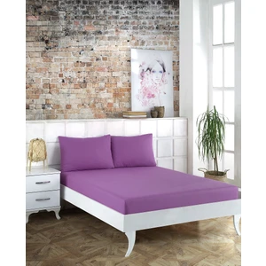 Weekend Home Battal Çift Kişilik 180 X 200 Cm Lastikli Çarşaf Takımı Mor
