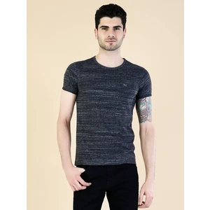 Slim Fit Bisiklet Yaka Örme Erkek Antra Melanj Kısa Kol Tişört Cl1032624