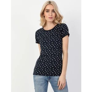 Colins  Slim Fit Bisiklet Yaka Kadın Lacivert Kısa Kol Tişört
