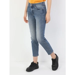 Colins 891 MAYA Orta Bel Daralan Paça Slim Fit Mavi Kadın Jean Pantolon