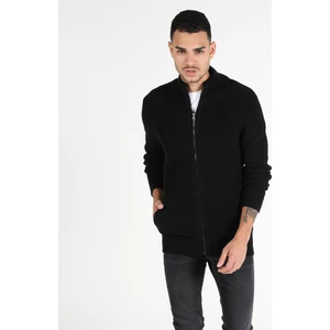 Slim Fit   Erkek Siyah Hırka