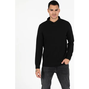 Regular Fit Balıkçı Yaka  Erkek Siyah Kazak Cl1051638