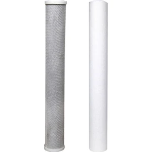 Su Arıtma 20 Inch 5 Micron Tortu ve Blok Aktif Karbon Filtresi Inci Grisi