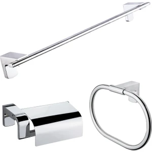 Premium Uzun Havluluk + Yuvarlak Havluluk + Kapaklı Kağıtlık Banyo Seti