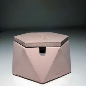 RocArt Home Altıgen Beton Kül Tablası (Pastel Pembe)