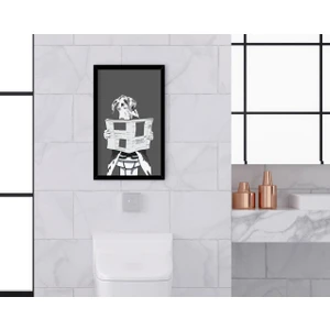 Bk Gift Banyo Tuvalet Dekoratif Ahşap Siyah Çerçeveli Tablo-1