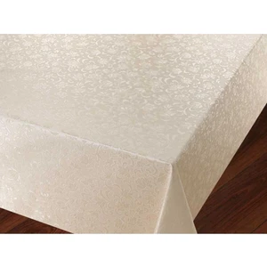 Krem Renk Altı Astarlı Pvc Muşamba Masa Örtüsü