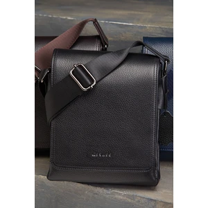 A Staff Erkek % 100 Hakiki Deri Siyah Postacı Çantası Çapraz Omuz Askılı 17CM x 22CM x 9cm