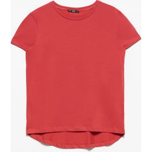 3471 Bisiklet Yaka Basic T-Shirt-Kırmızı