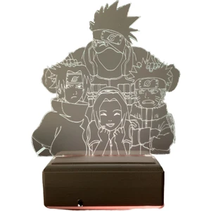 Modiwa Design Naruto Team 7 Kakashi 16 Renk Kumandalı Gece Lambası