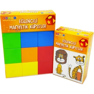 Manyetik Küp Tanışma Seti ( Klasik Renk Mıknatıslı Blok + Sevimli Hayvanlar Puzzle)