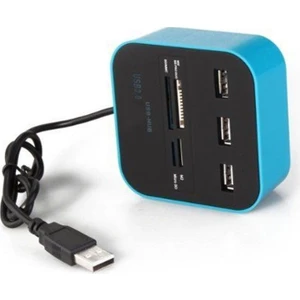3 Port USB 2.0 Hub Çoklayıcı + USB Kart Okuyucu