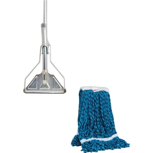 Yedek Dar Islak Mop + Saplı Metal Mop Tutucu