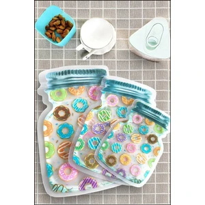 9 Boy Kavanoz Görünümlü Donutlu Kilitli Saklama Kabı / 150ML - 500ML - 620ML