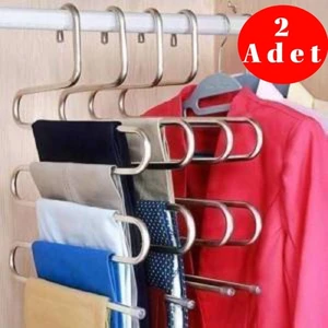 Trendy Shop 5 Katlı Metal Pantolon Ve Eşarp Askısı 2 Adet