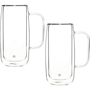 Glory Double Wall Çift Çidarlı Kulplu Büyük 2'li Bardak 450 ml