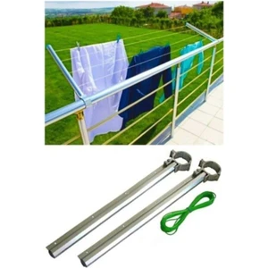 Ulbay Home Collection Balkon Çamaşır Kurutma Askılığı Yuvarlak Küpeşte - Çamaşır Ipi