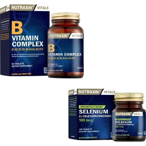 B1, B2, B3, B5, B6, B12 Içeren B Vitamin Complex 60 Tablet + Selenium 100 Mcg 100 Tablet