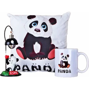 Panda Masa Lambası Işıklı Biblo Panda Puf Yastık Panda Kupa